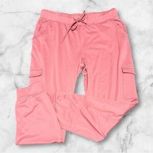Gold Nation Performance Pink utility cargo light sweatpants size Large NWT